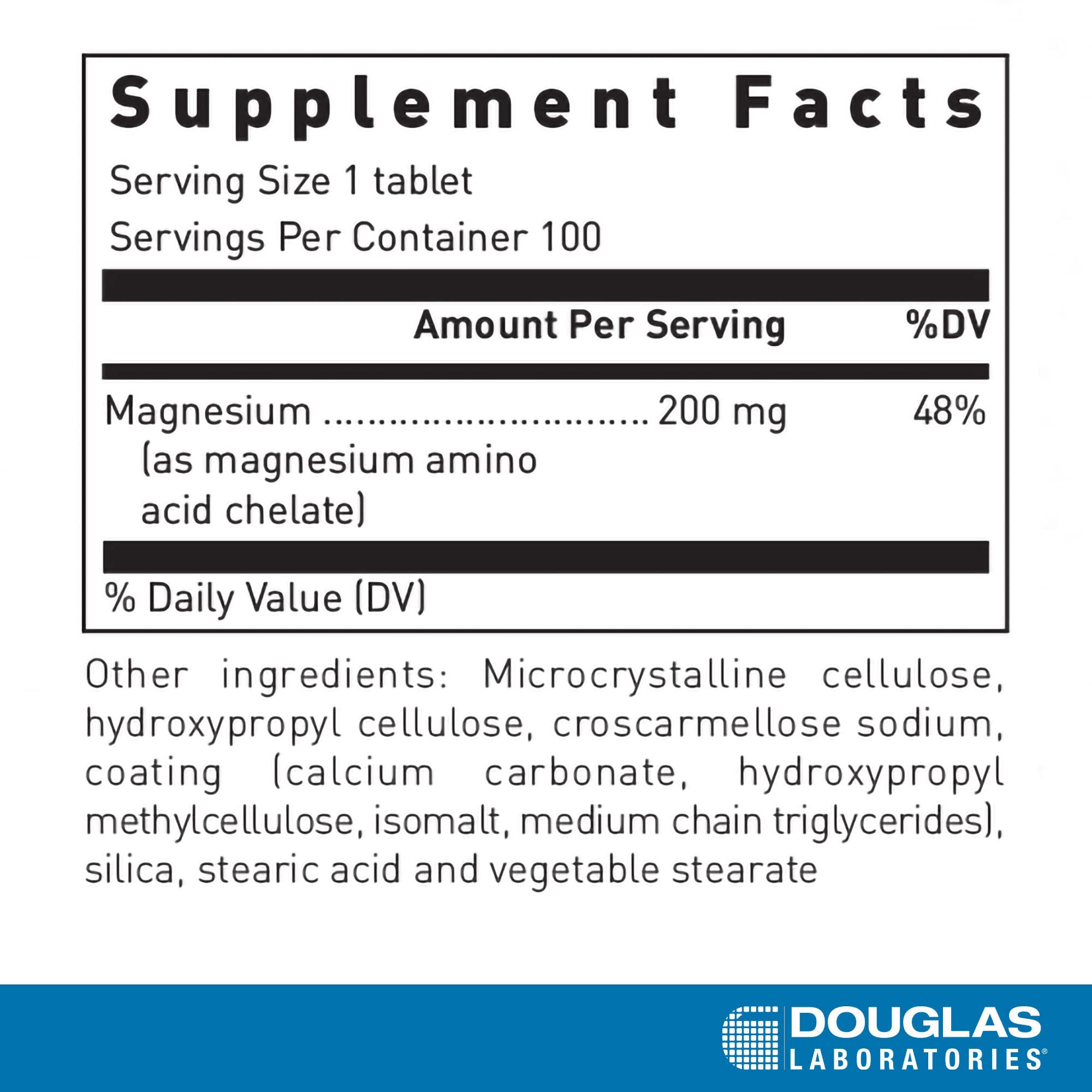 Douglas Laboratories Amino-Mag 200 Magnesium Supplement side view