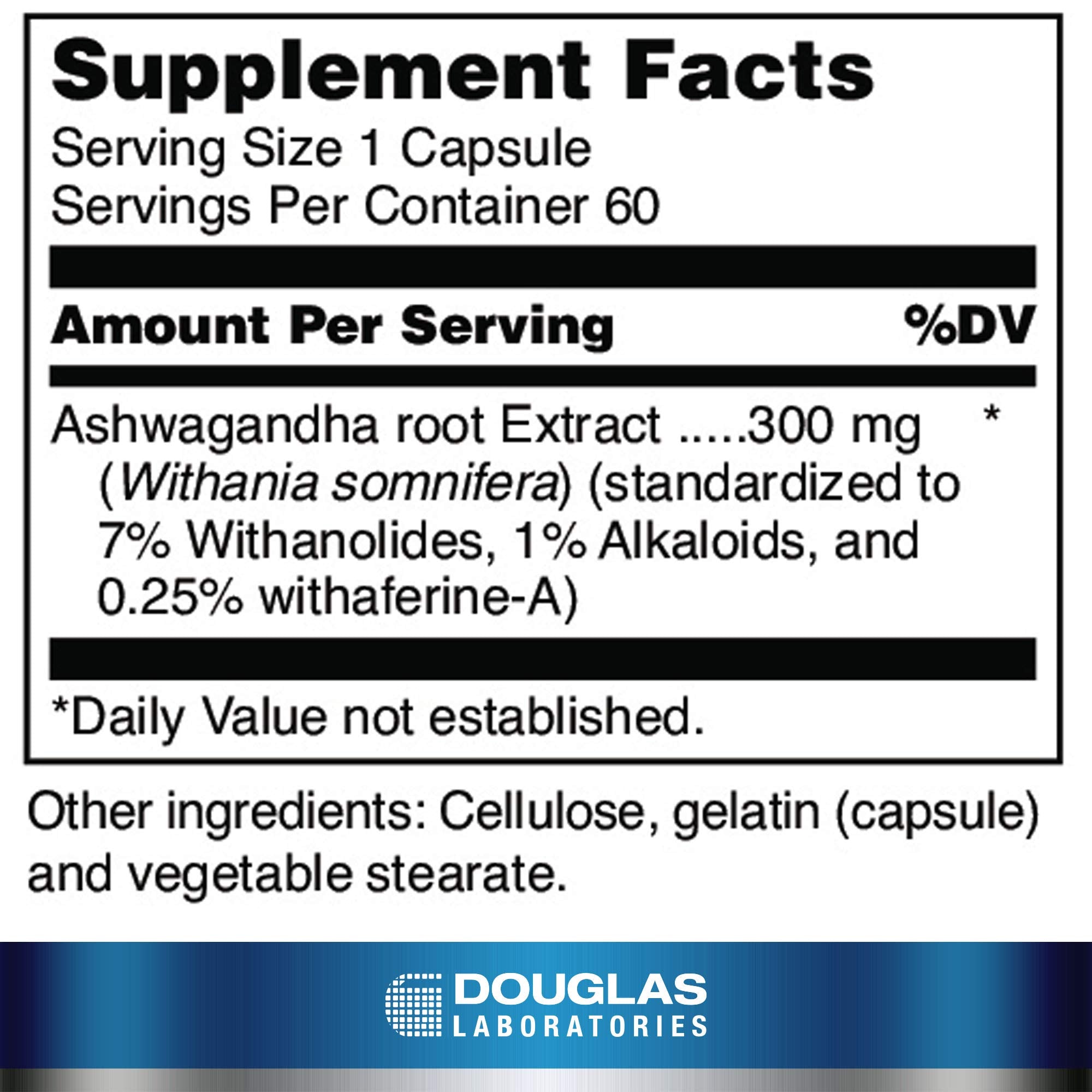 Douglas Laboratories Ashwagandha Capsules 300mg side view
