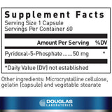 Douglas Laboratories B6 (Pyridoxal Phosphate) 50mg capsules back view