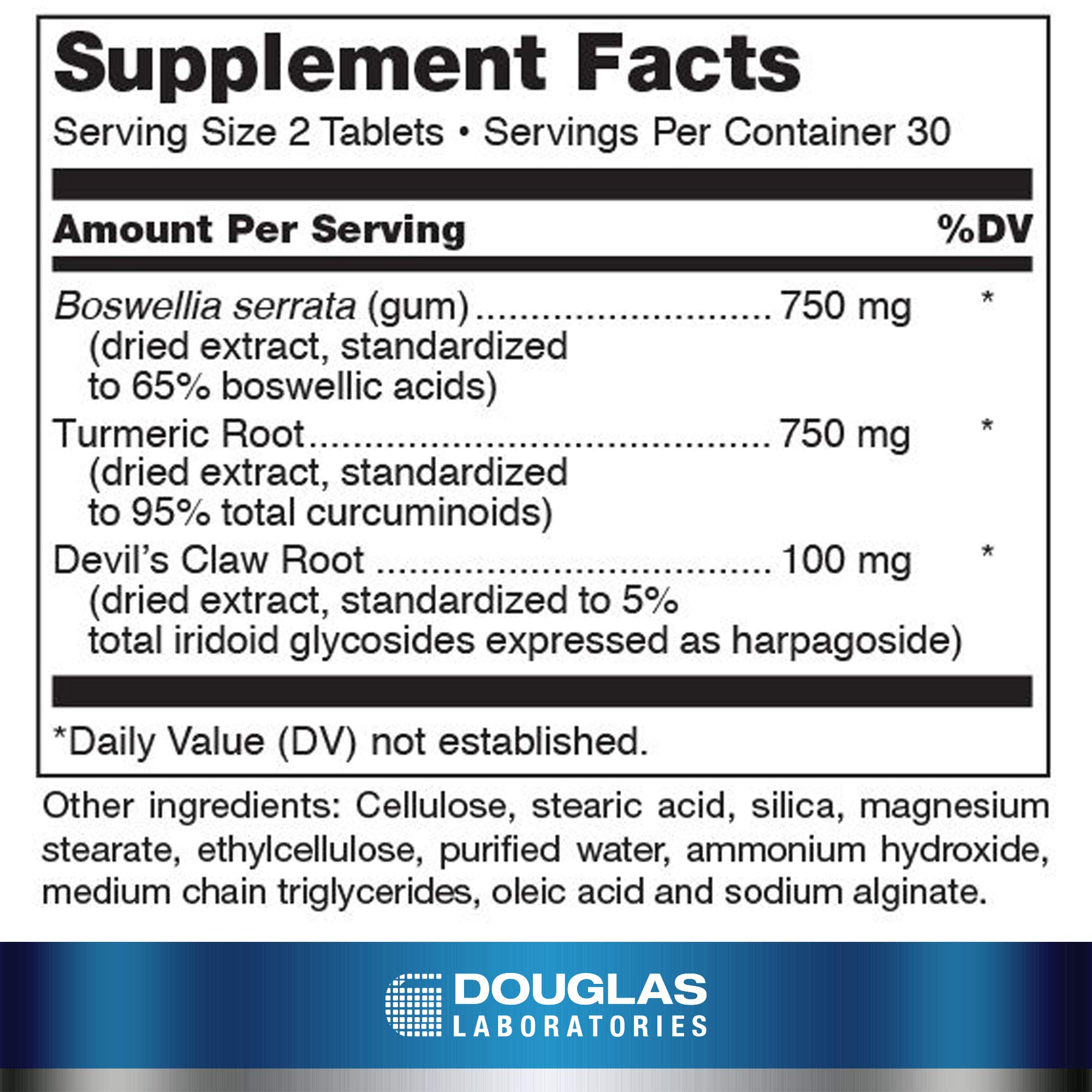 Douglas Laboratories Boswellia-Turmeric Complex 1500mg side view