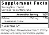 Douglas Laboratories Calcium Citrate Tablets 250mg side view