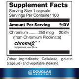 Douglas Laboratories Chromium Picolinate 250mcg supplement capsule close-up