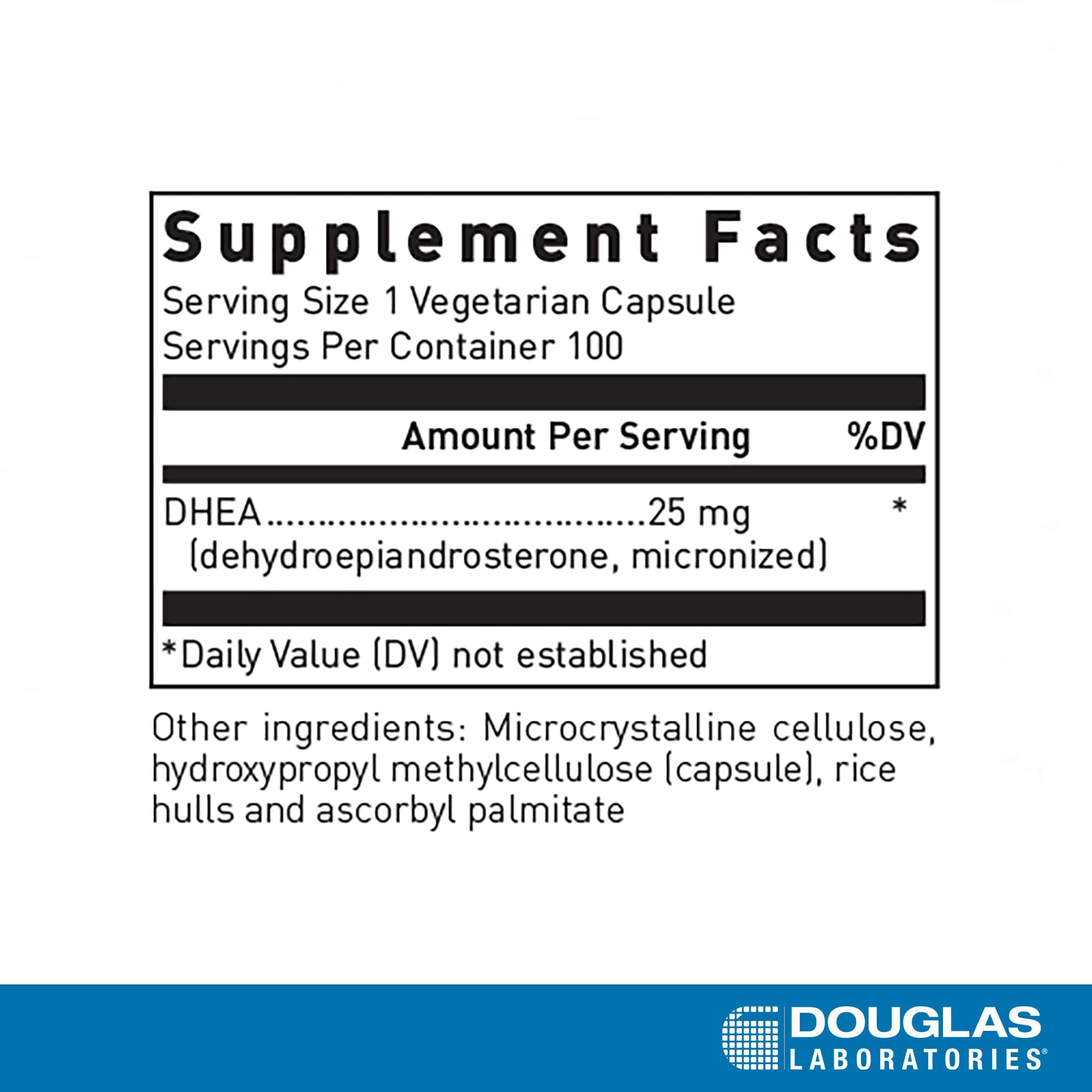 Douglas Laboratories DHEA 25 mg tablet close-up