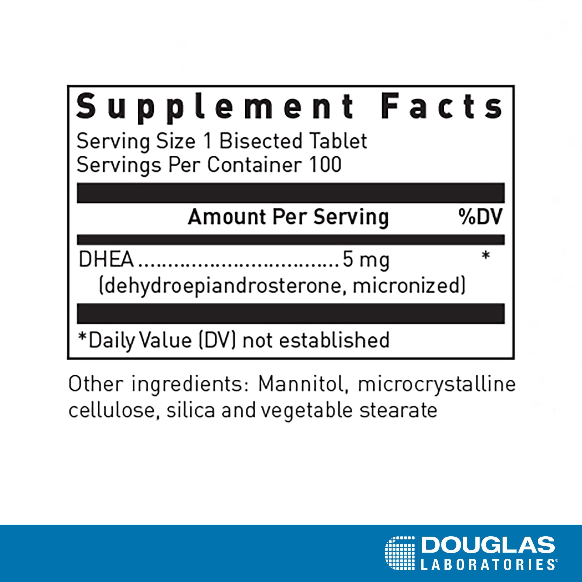 Douglas Laboratories DHEA 5mg Tablets side view