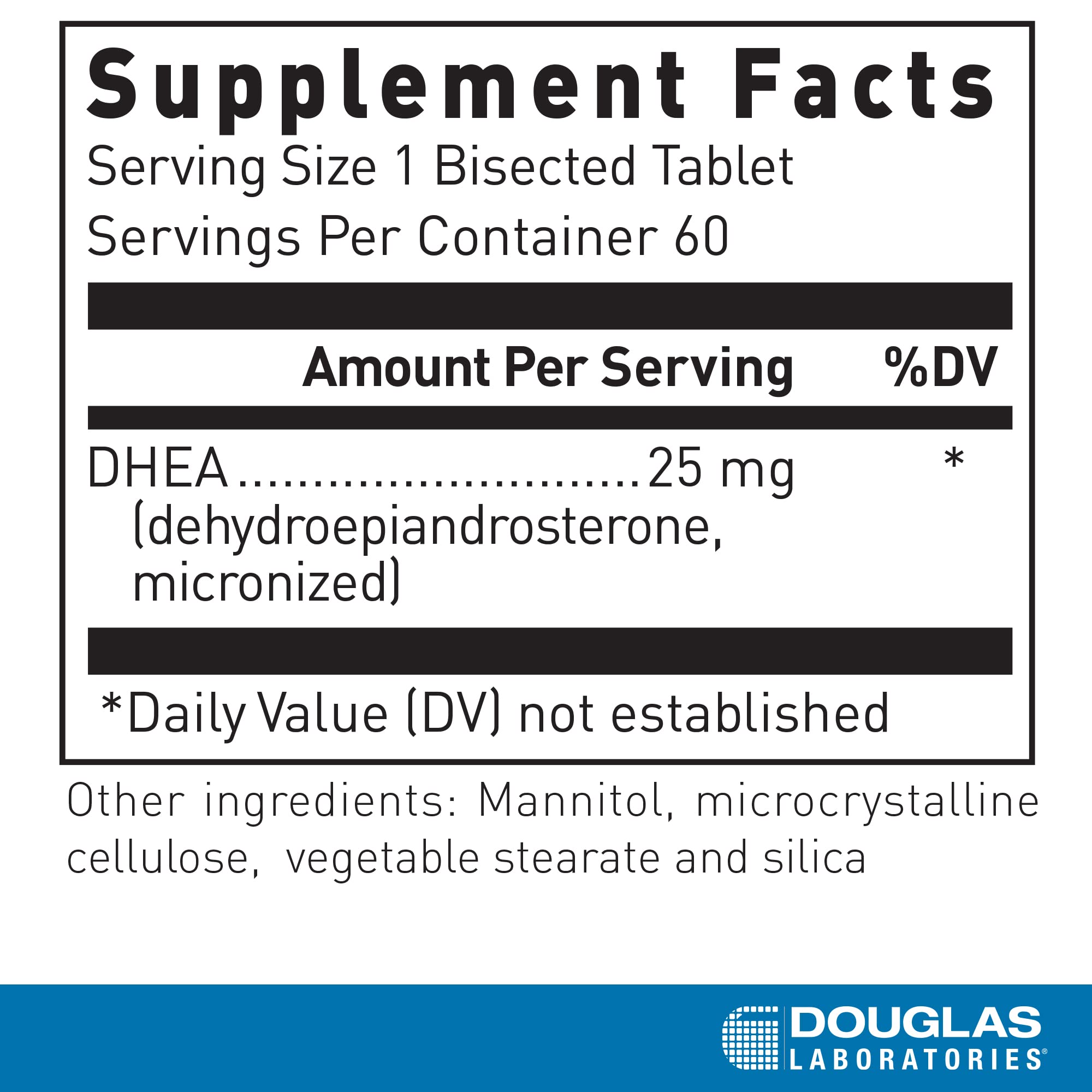 Douglas Laboratories DHEA Supplement 25mg packaging