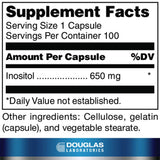 Douglas Laboratories Inositol 650mg Capsules back view