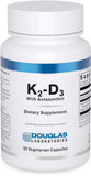 Douglas Laboratories K2 D3 with Astaxanthin capsules front view