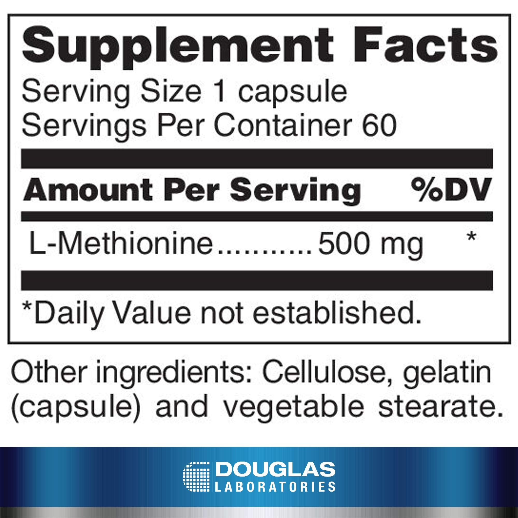 Douglas Laboratories L-Methionine 500 mg Capsules side view