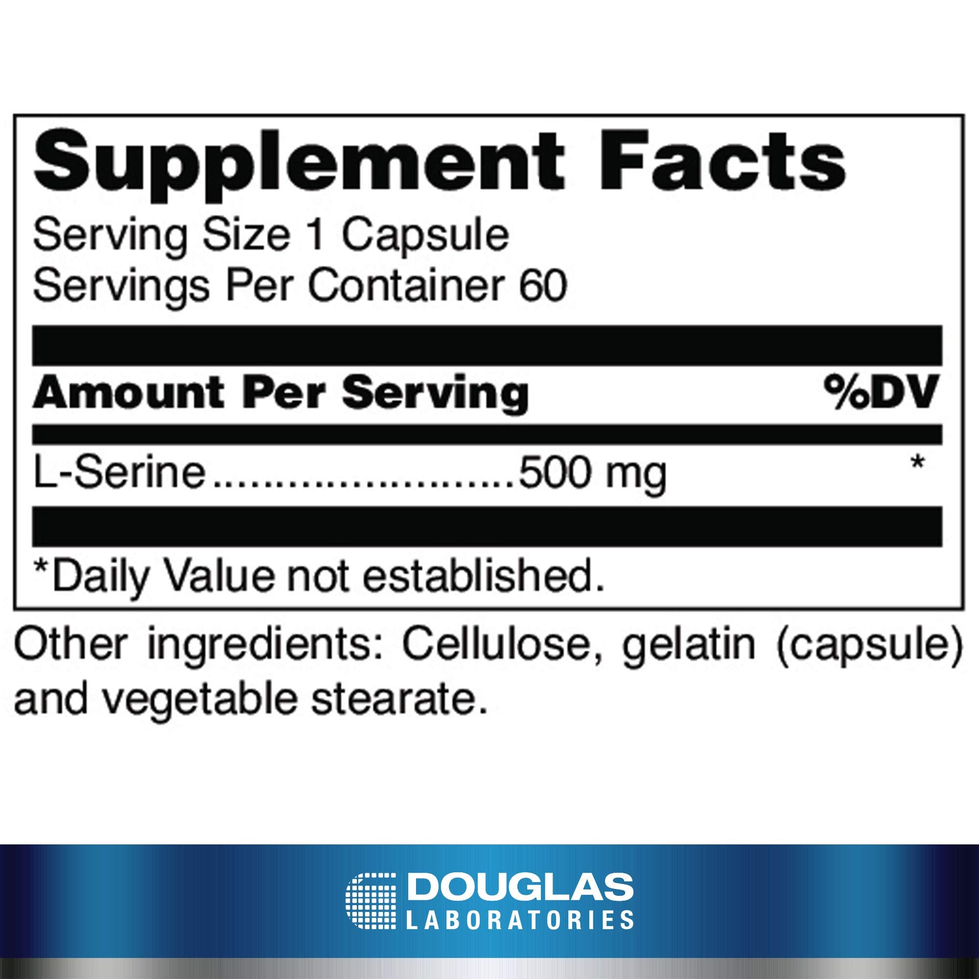 Douglas Laboratories L-Serine 500mg capsule side view