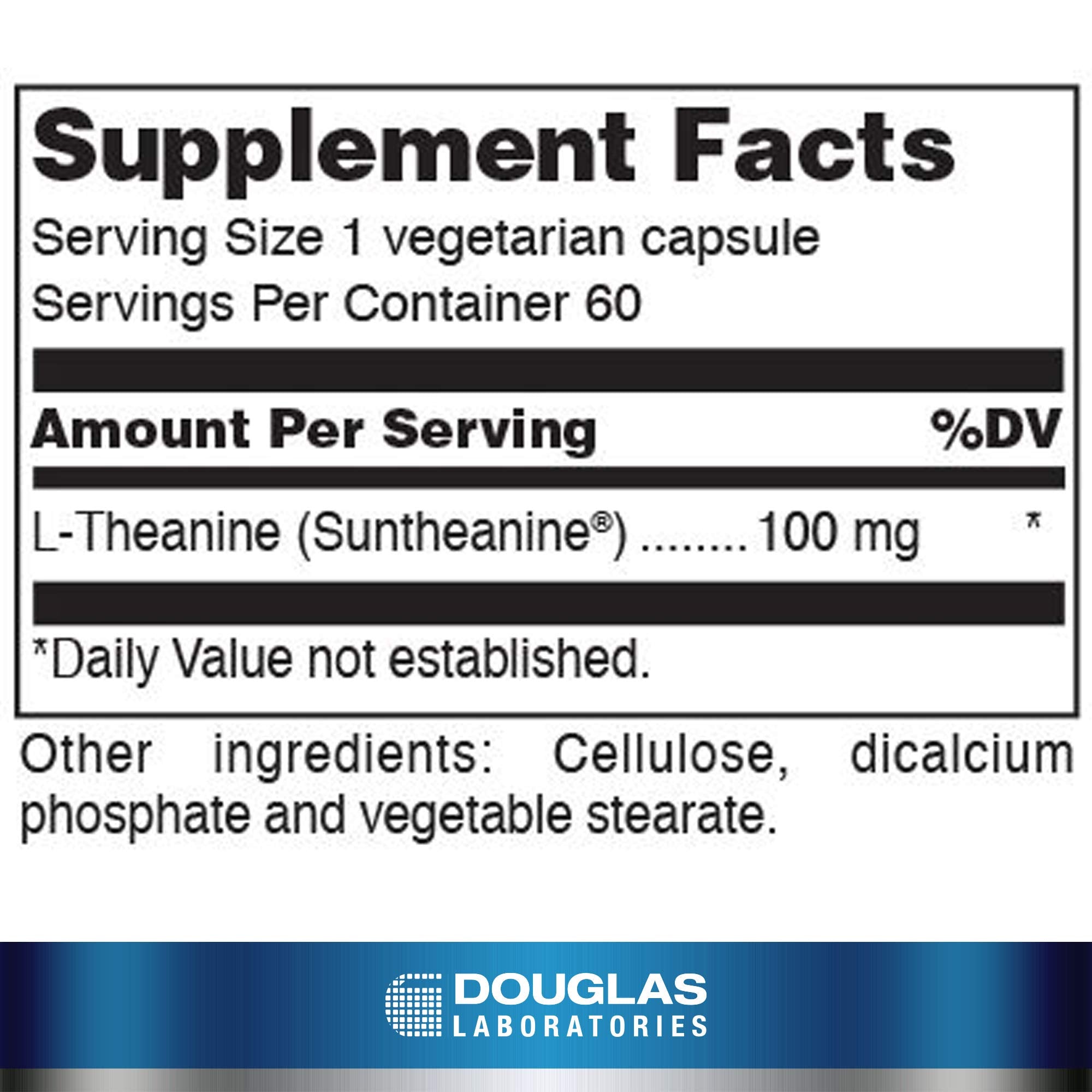 Douglas Laboratories L-Theanine 100mg vegetarian capsules side view