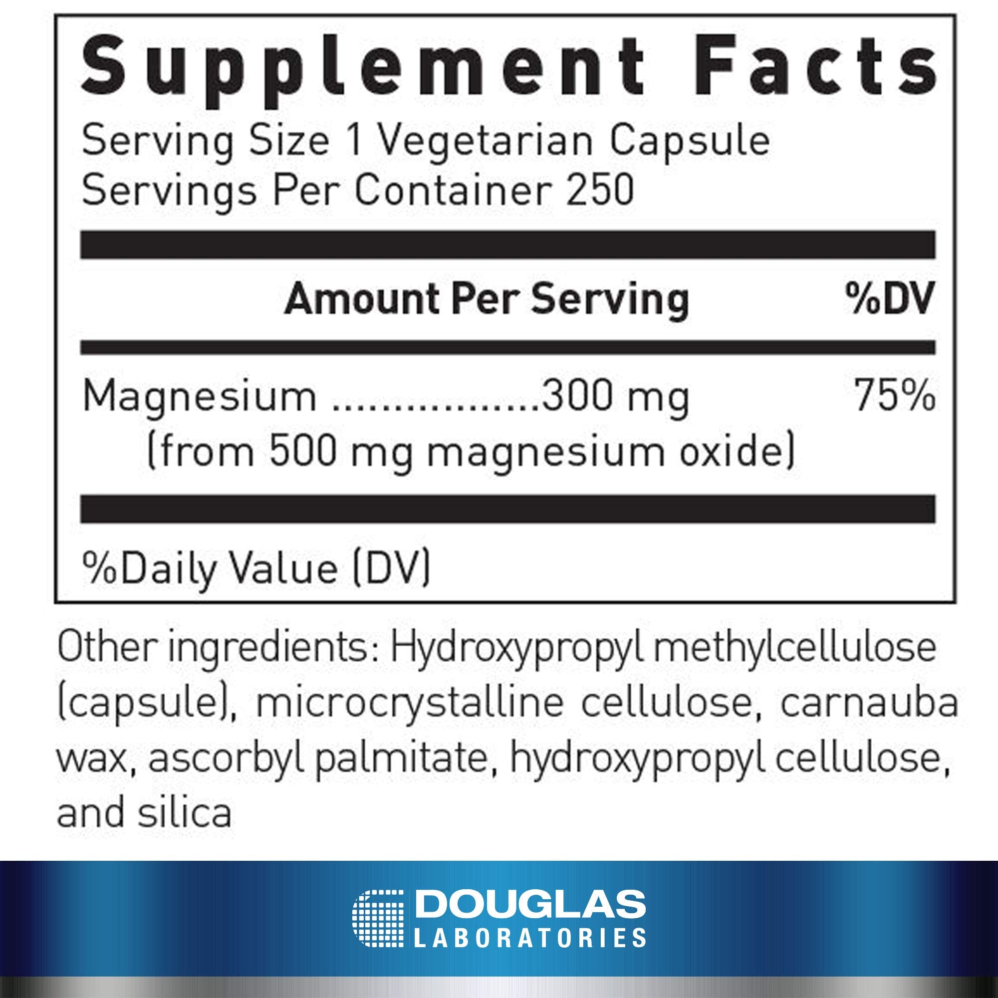 Douglas Laboratories Magnesium Supplement 300mg side view of packaging