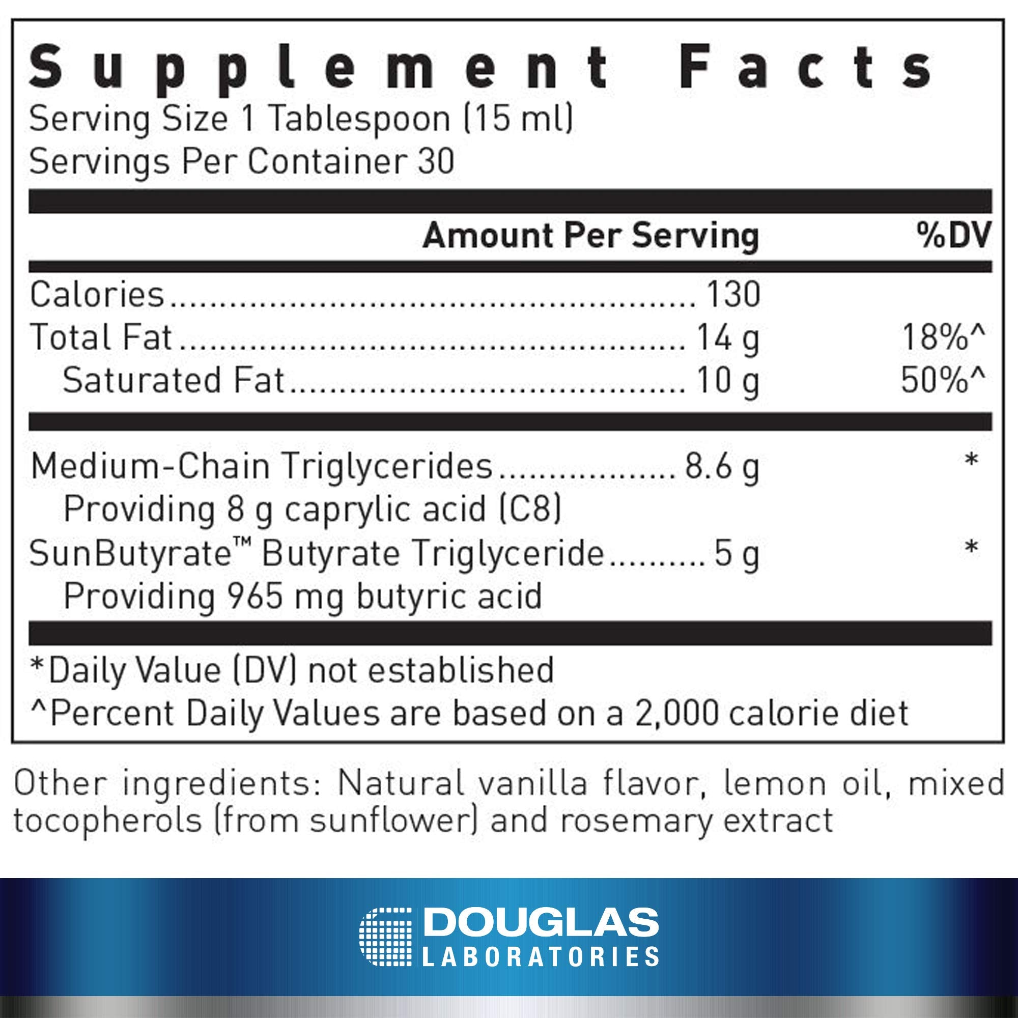 Douglas Laboratories MCT/Butyrate Liquid 689g bottle with label