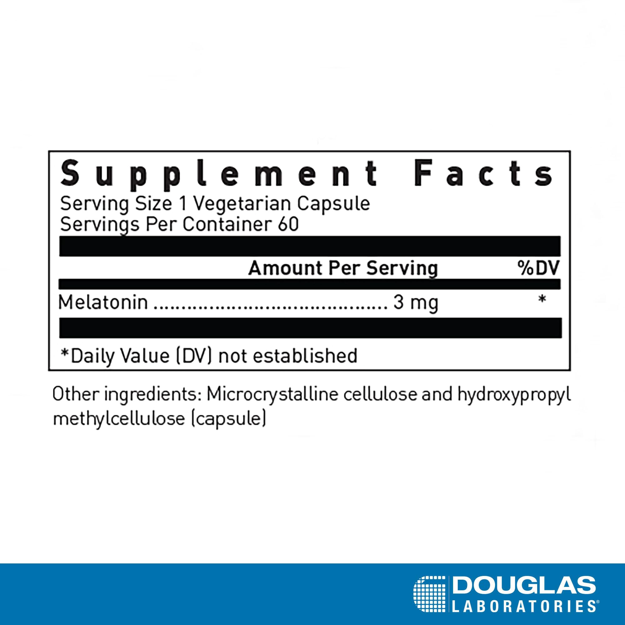 Douglas Laboratories Melatonin capsules bottle with label