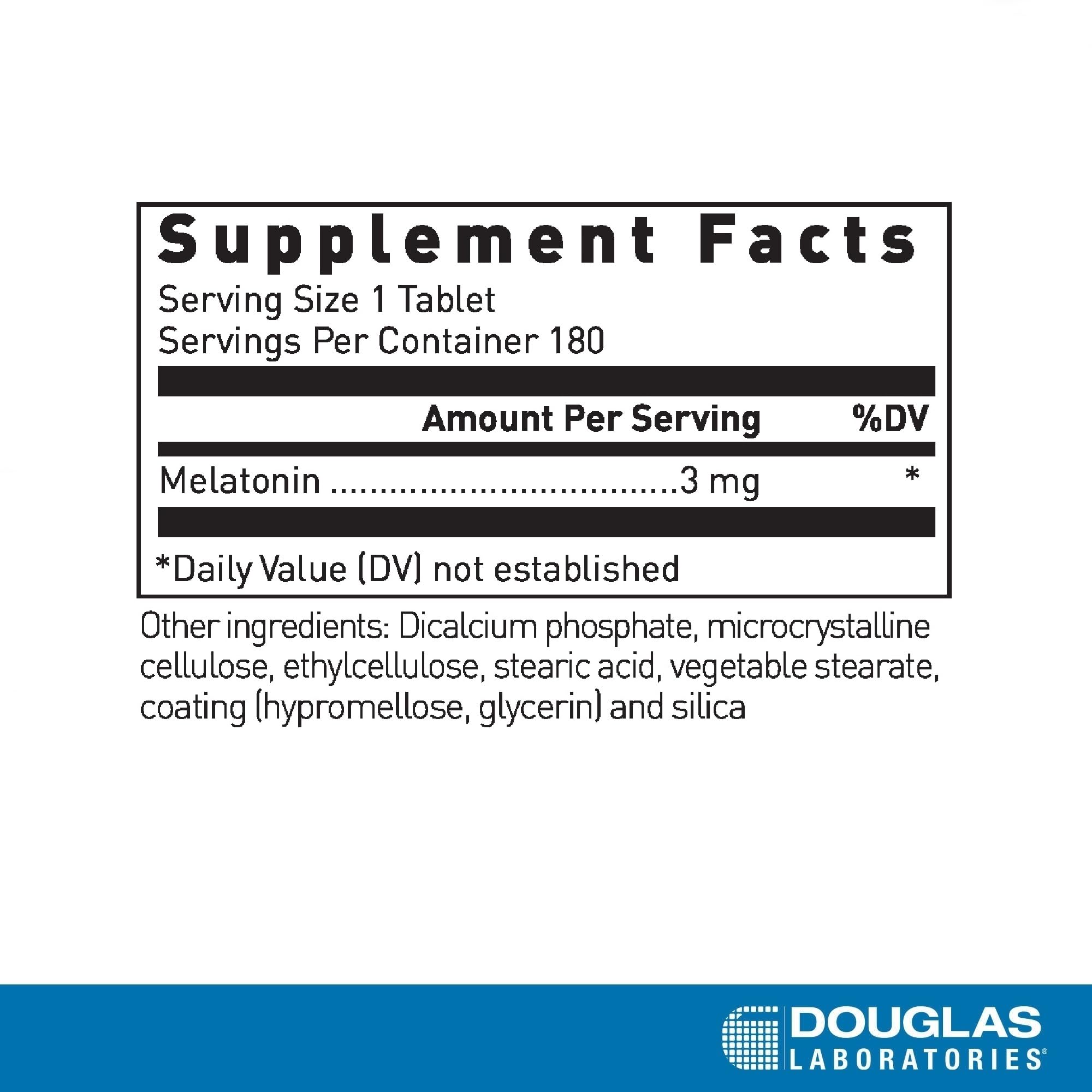Douglas Laboratories Melatonin Prolonged Release 3 mg supplement side view