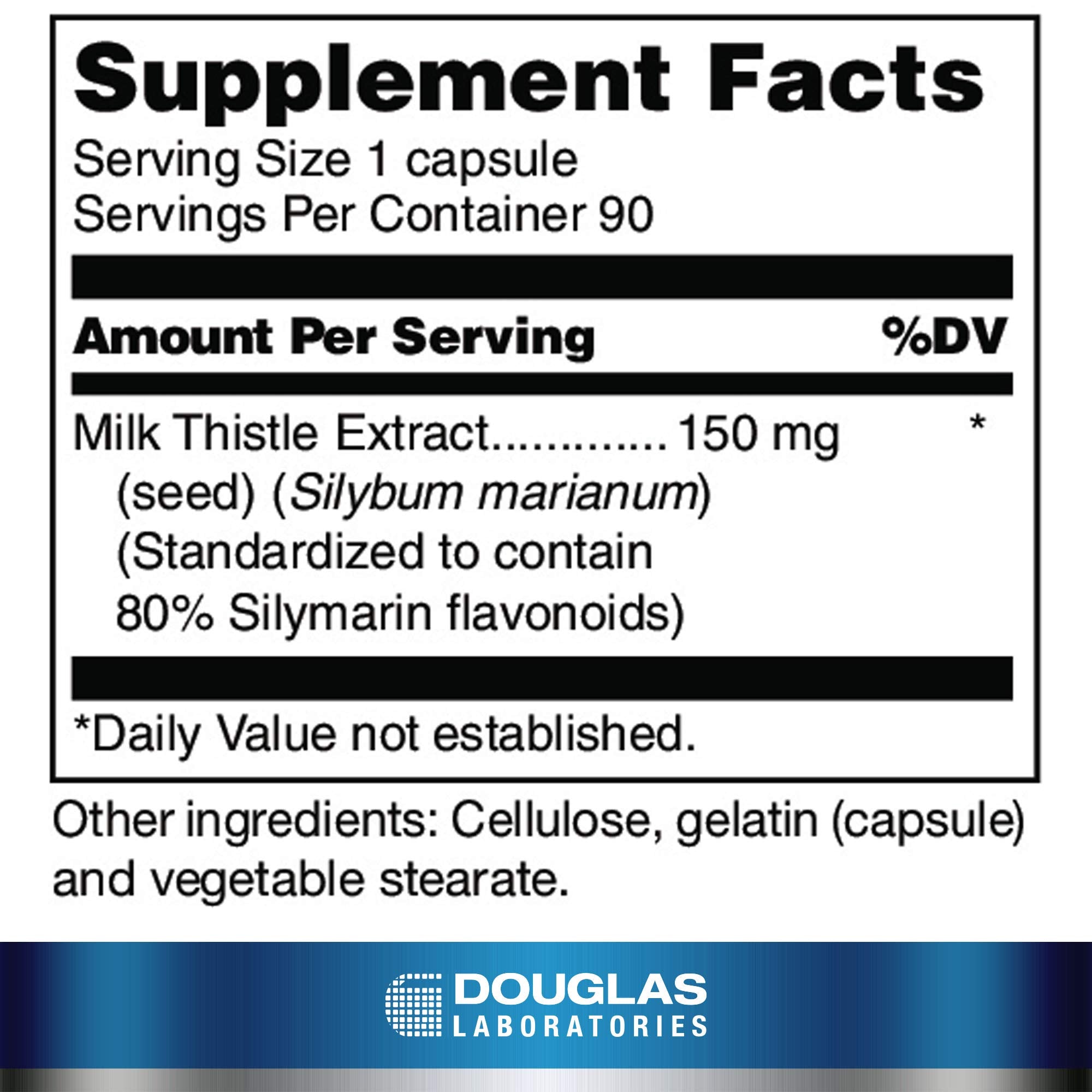 Douglas Laboratories Milk Thistle capsules bottle side view