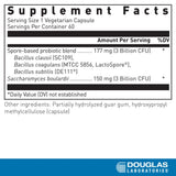 Douglas Laboratories Multi-Probiotic Spore + SBC 50g capsule bottle side view