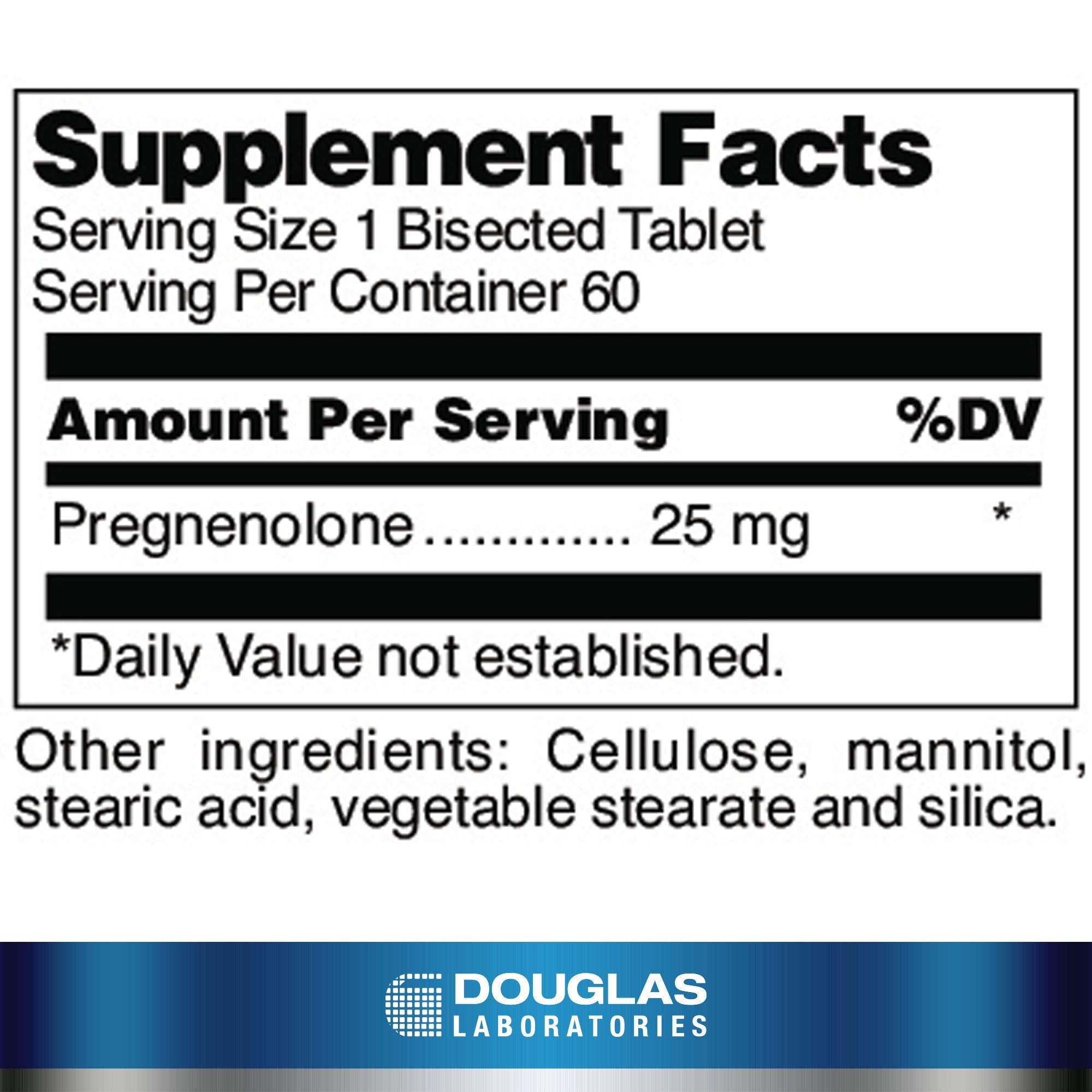 Douglas Laboratories Pregnenolone 25 mg tablets side view