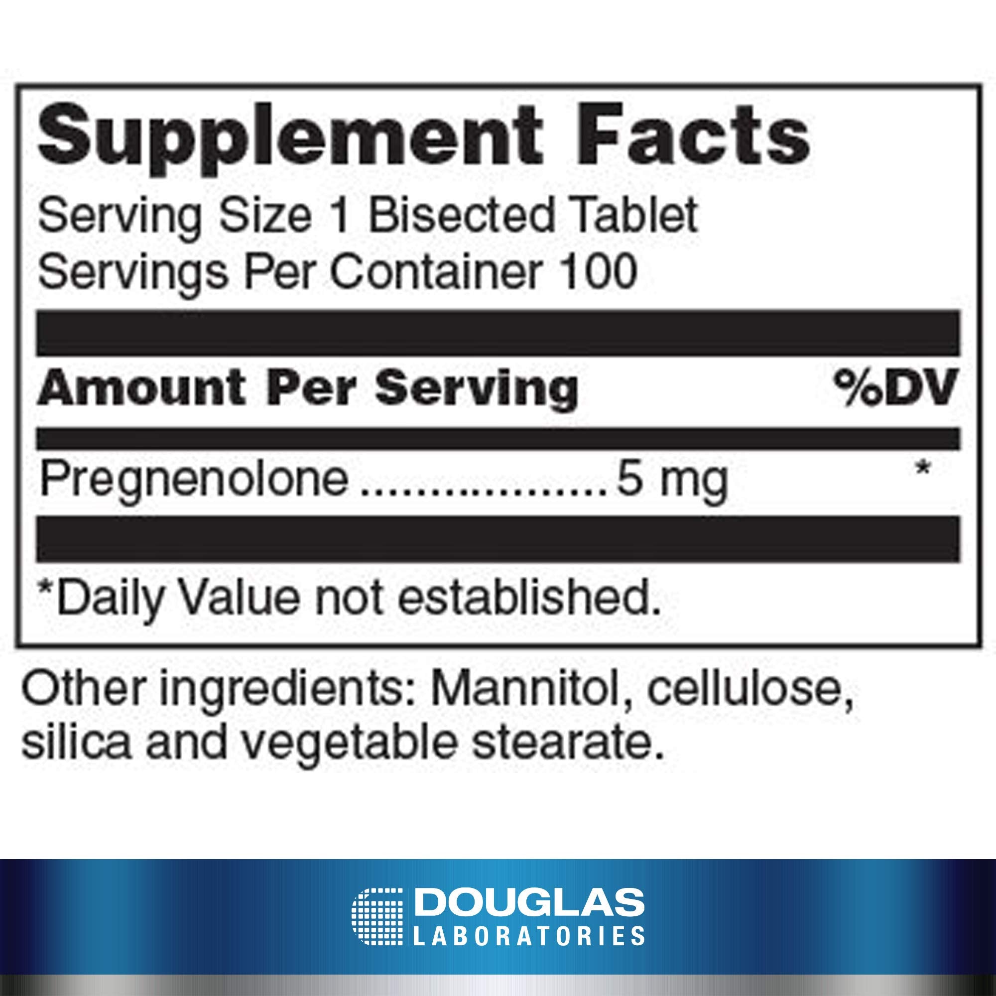 Douglas Laboratories Pregnenolone Supplement 5mg side view