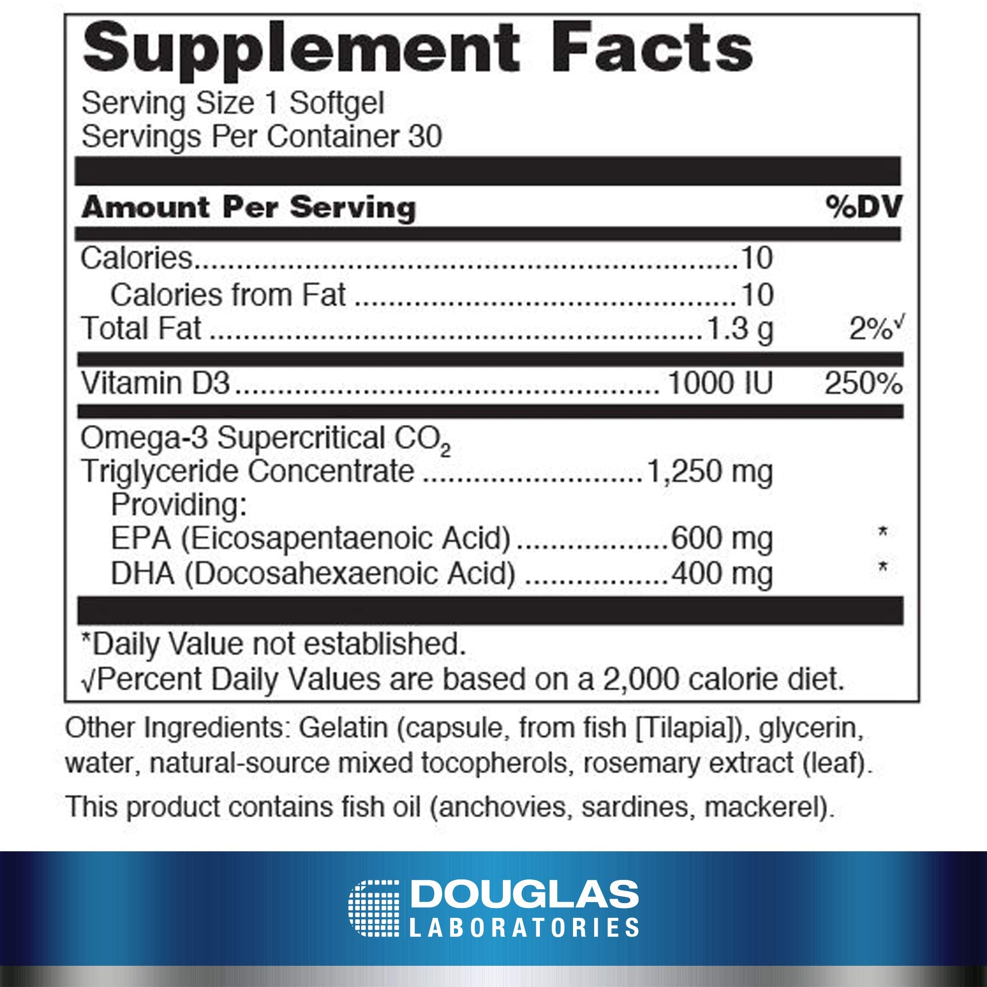 Douglas Laboratories QUELL Fish Oil softgel packaging