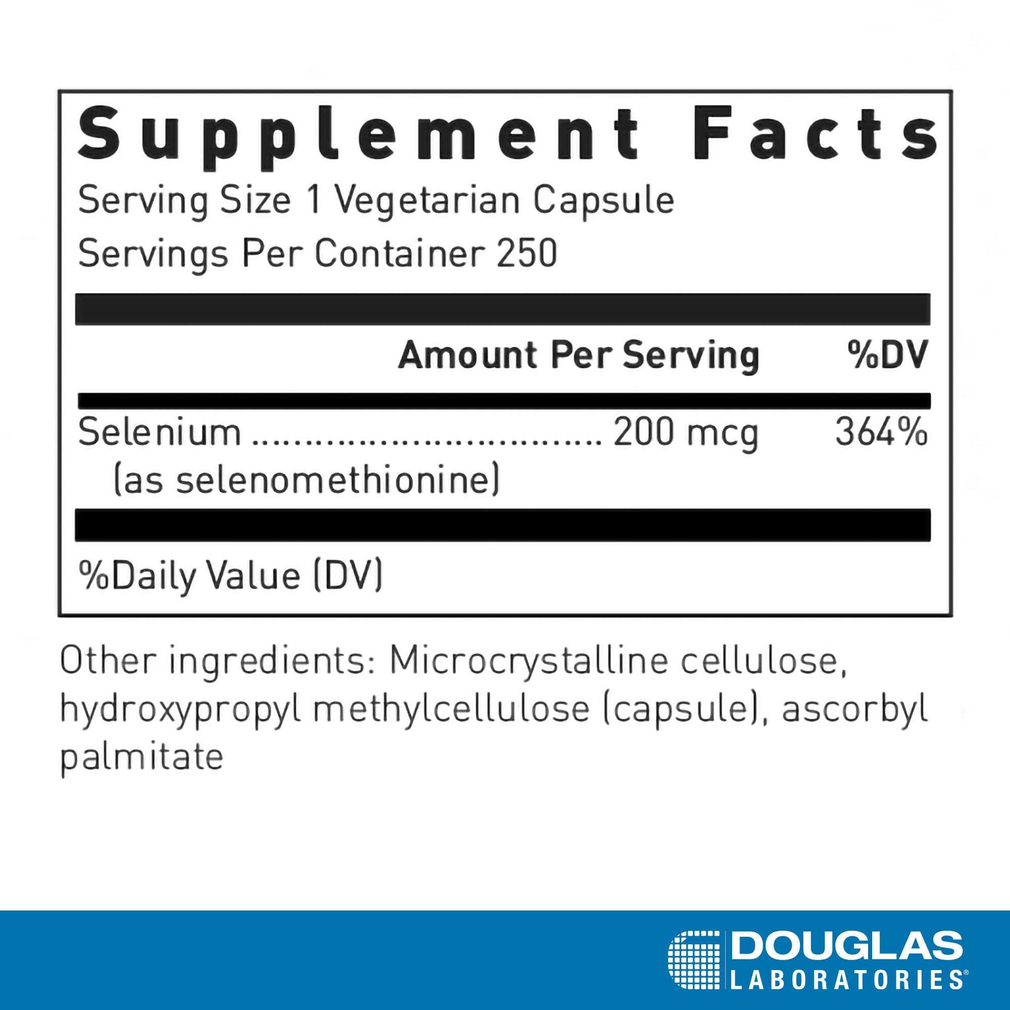 Douglas Laboratories Selenium Supplement 200mcg 90 Capsules side view