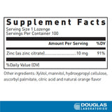 Douglas Laboratories Zinc Lozenge packaging side view