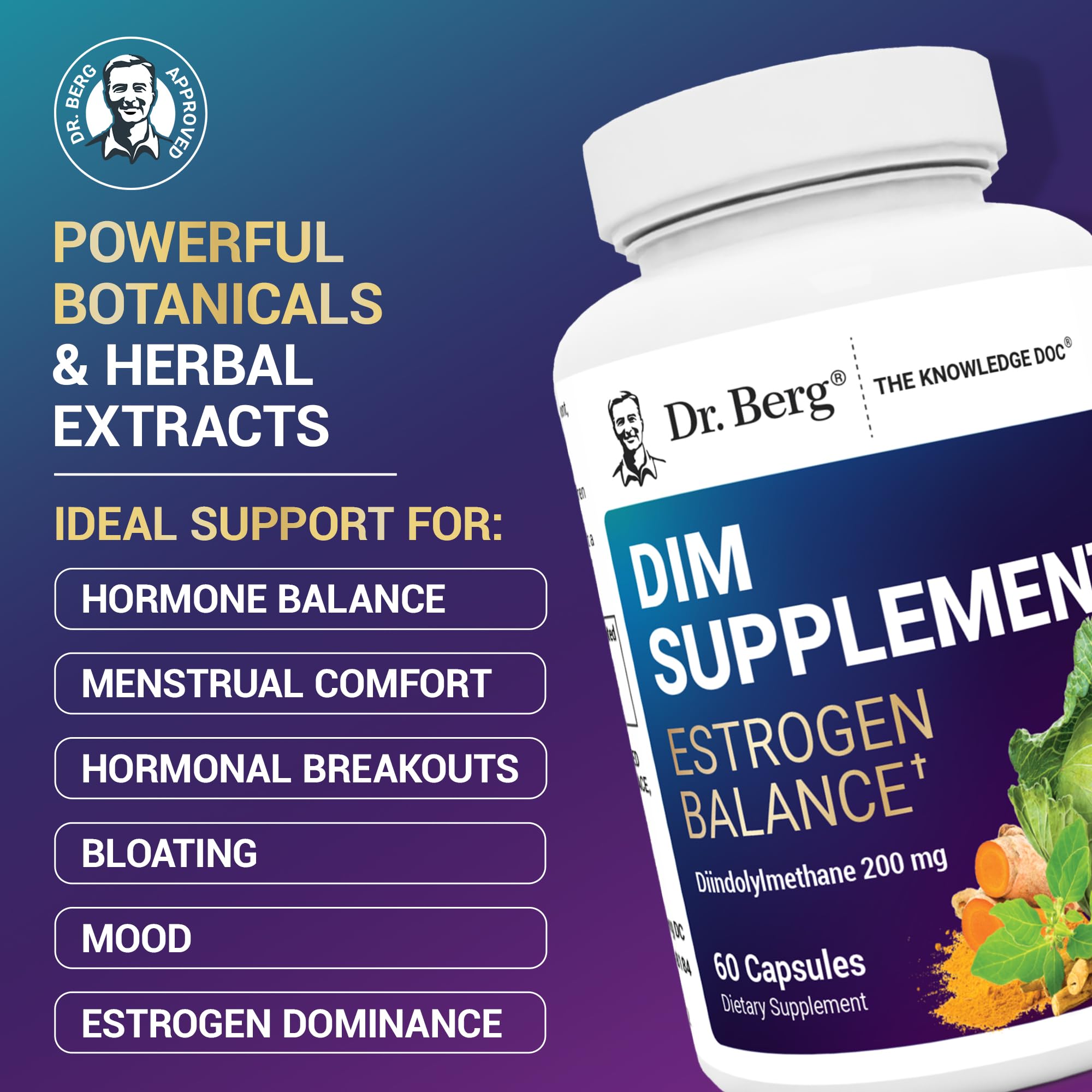 Dr. Berg DIM Supplement bottle side view