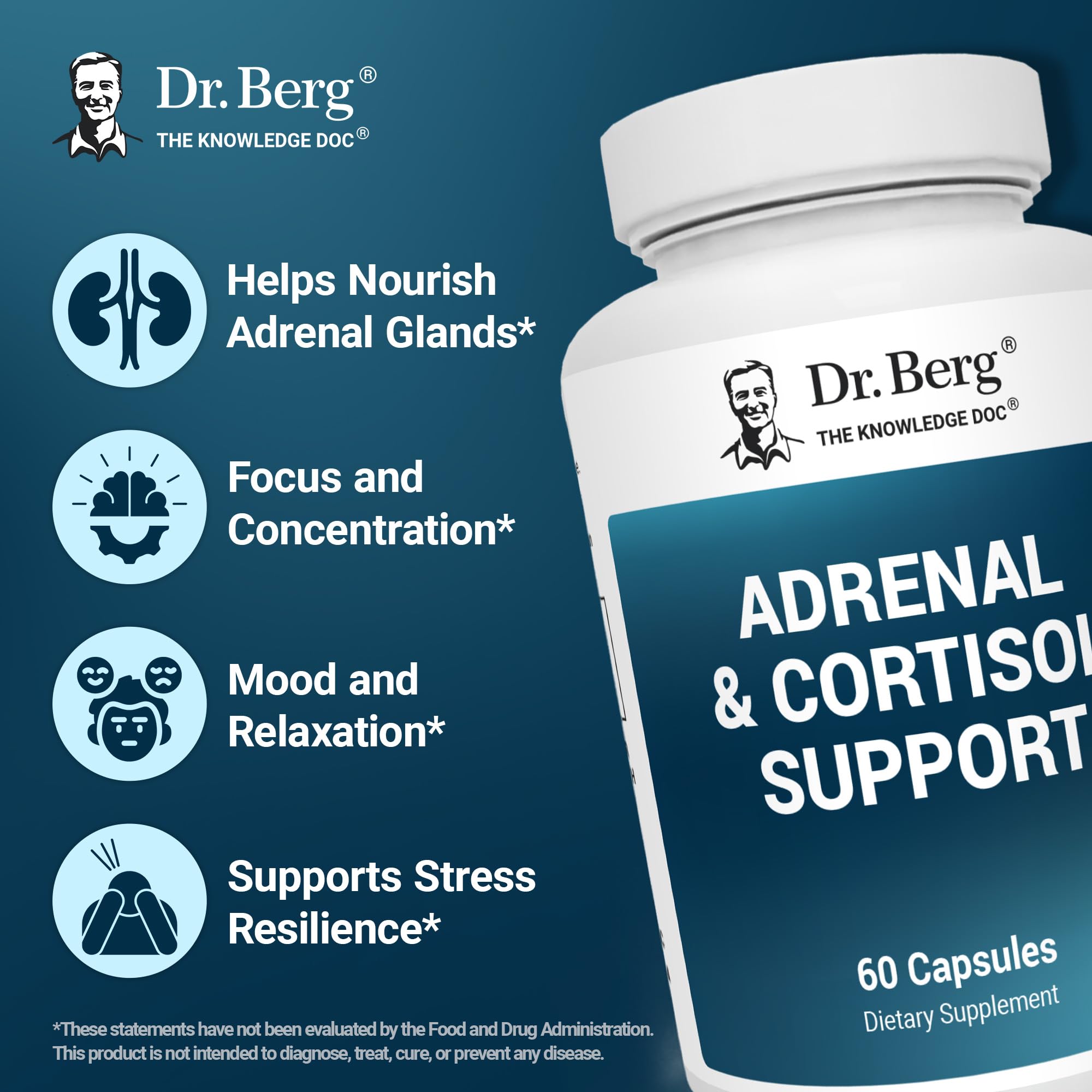 Dr. Berg Nutritionals Adrenal Extracts bottle with capsules