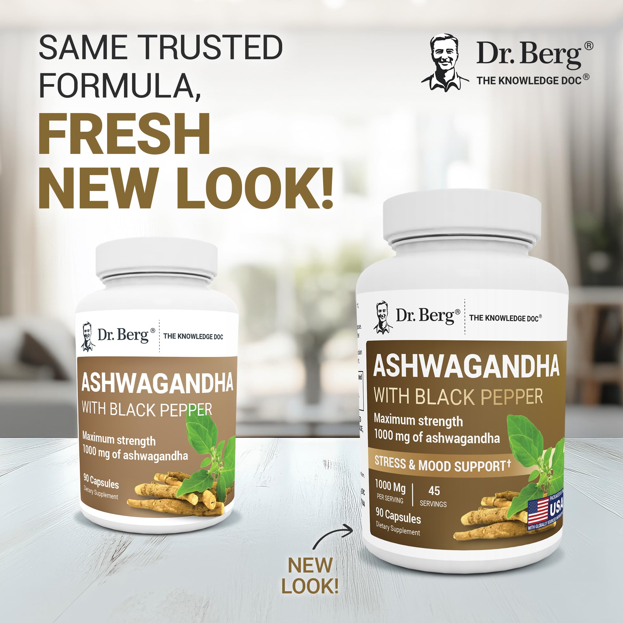 Dr. Berg Nutritionals Ashwagandha Capsules 90 count bottle