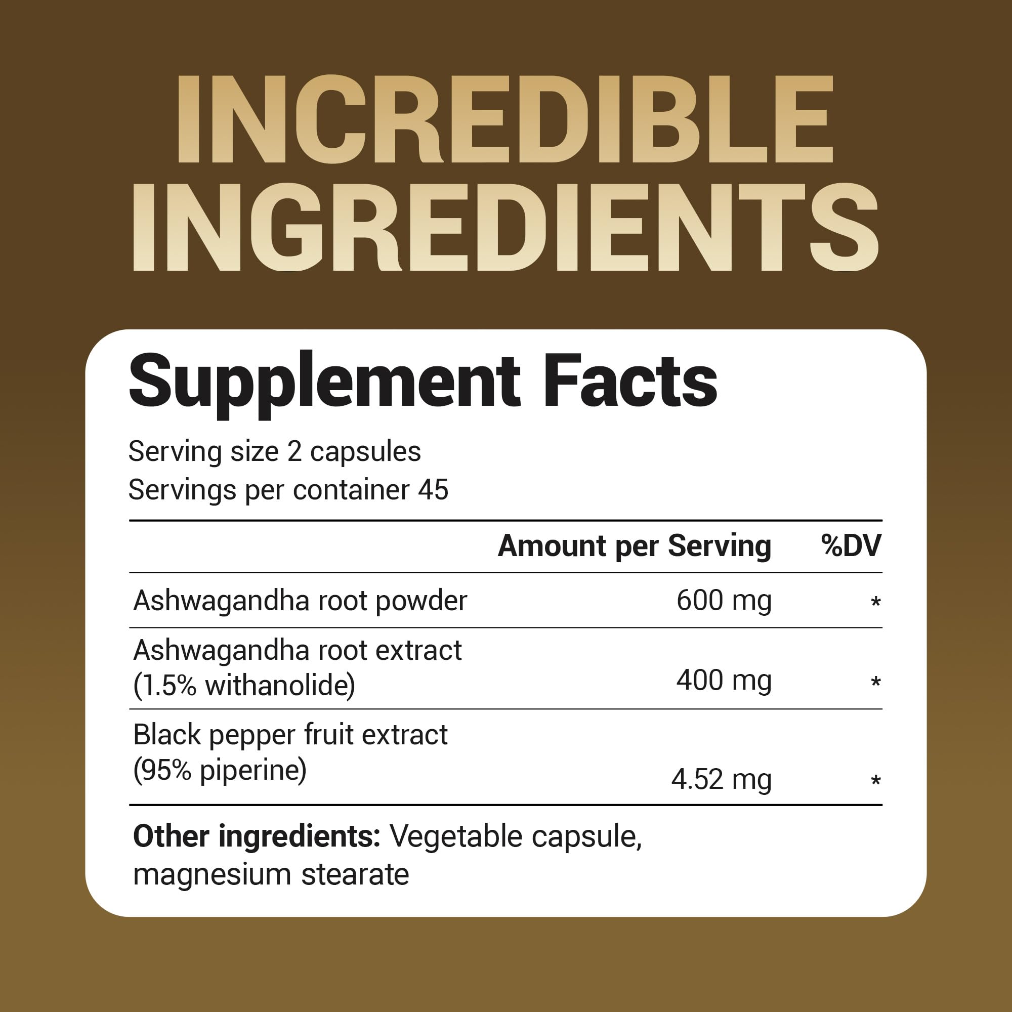 Dr. Berg Nutritionals Ashwagandha Capsules with Bioperine