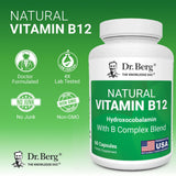 Dr. Berg Nutritionals B12 Hydroxocobalamin 1000mcg Capsules side view