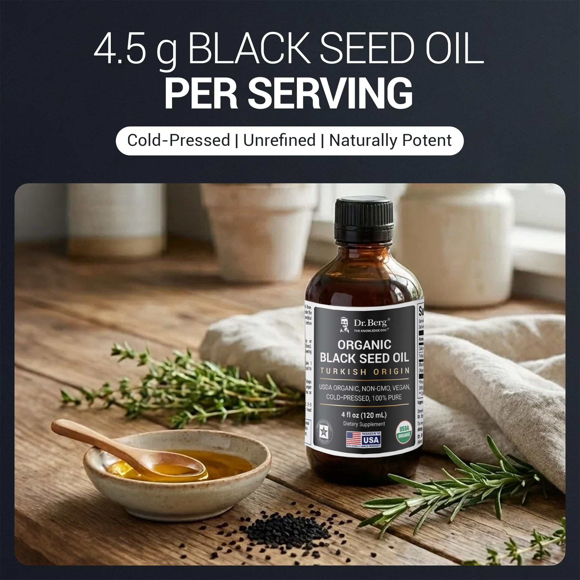 Dr. Berg Nutritionals Black Seed Oil 113g ingredients list