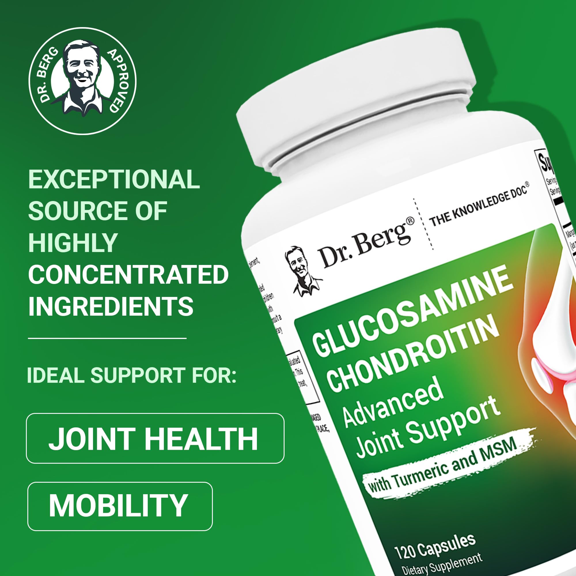 Dr. Berg Nutritionals Chondroitin & Glucosamine supplement capsule close-up
