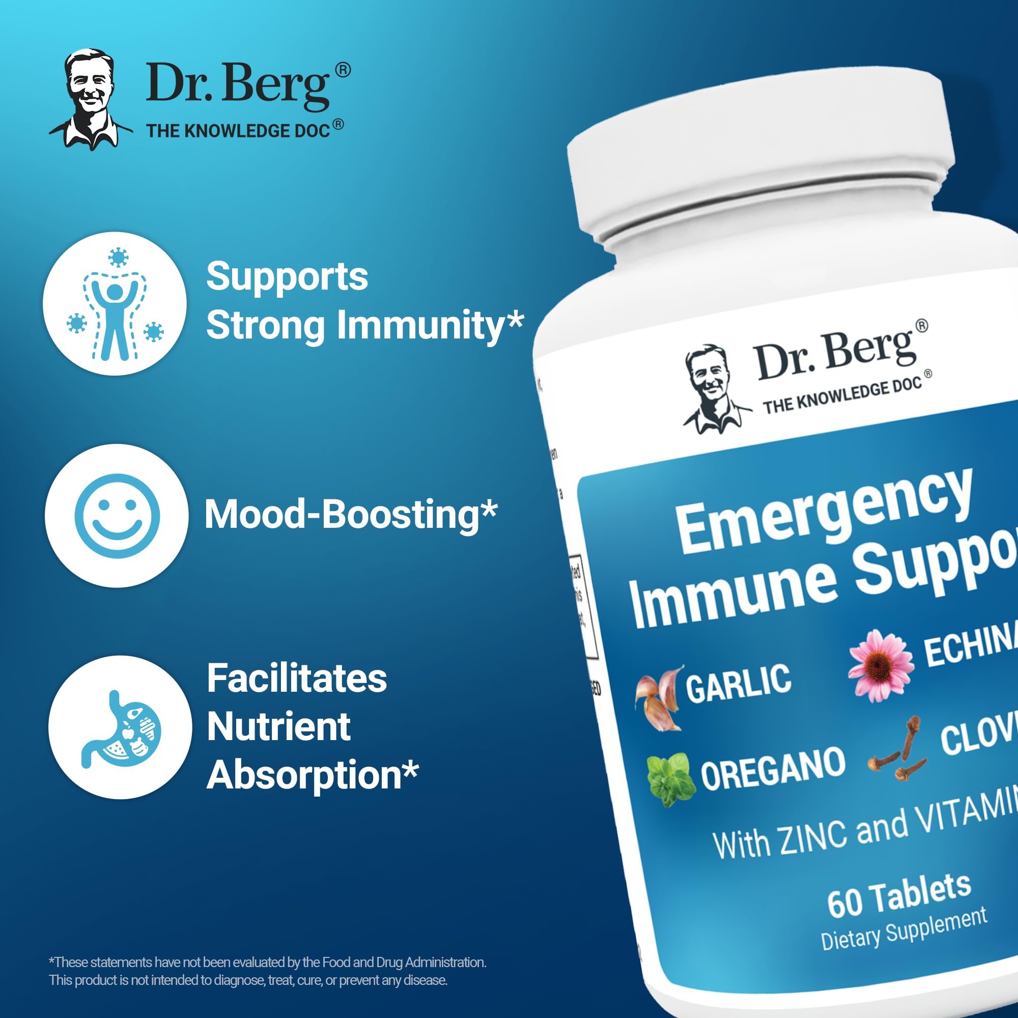 Dr. Berg Nutritionals Echinacea 8-in-1 daily wellness Support Supplement capsules