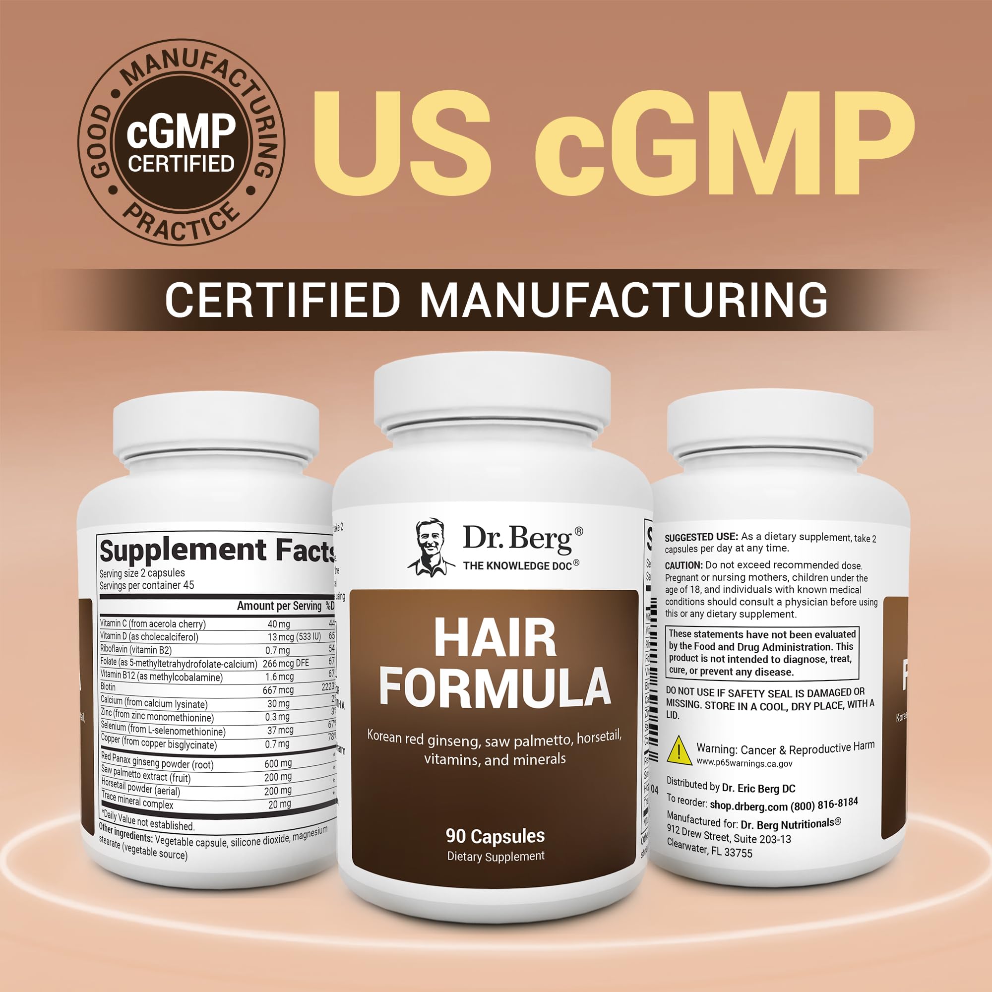 Dr. Berg Nutritionals Hair Formula Multivitamin packaging