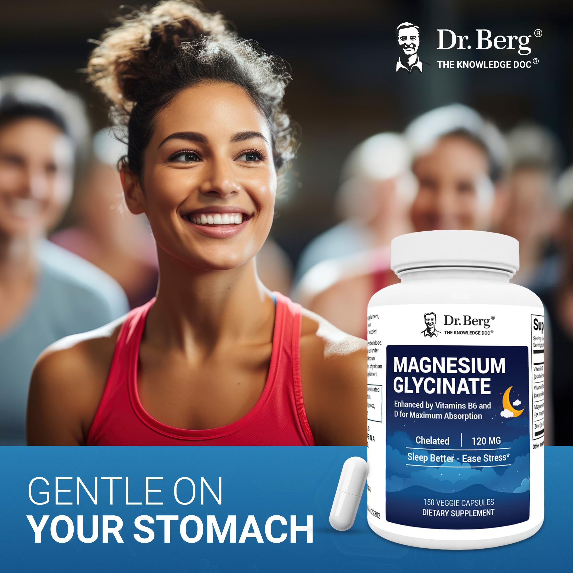 Dr. Berg Nutritionals Magnesium Glycinate 500g back view