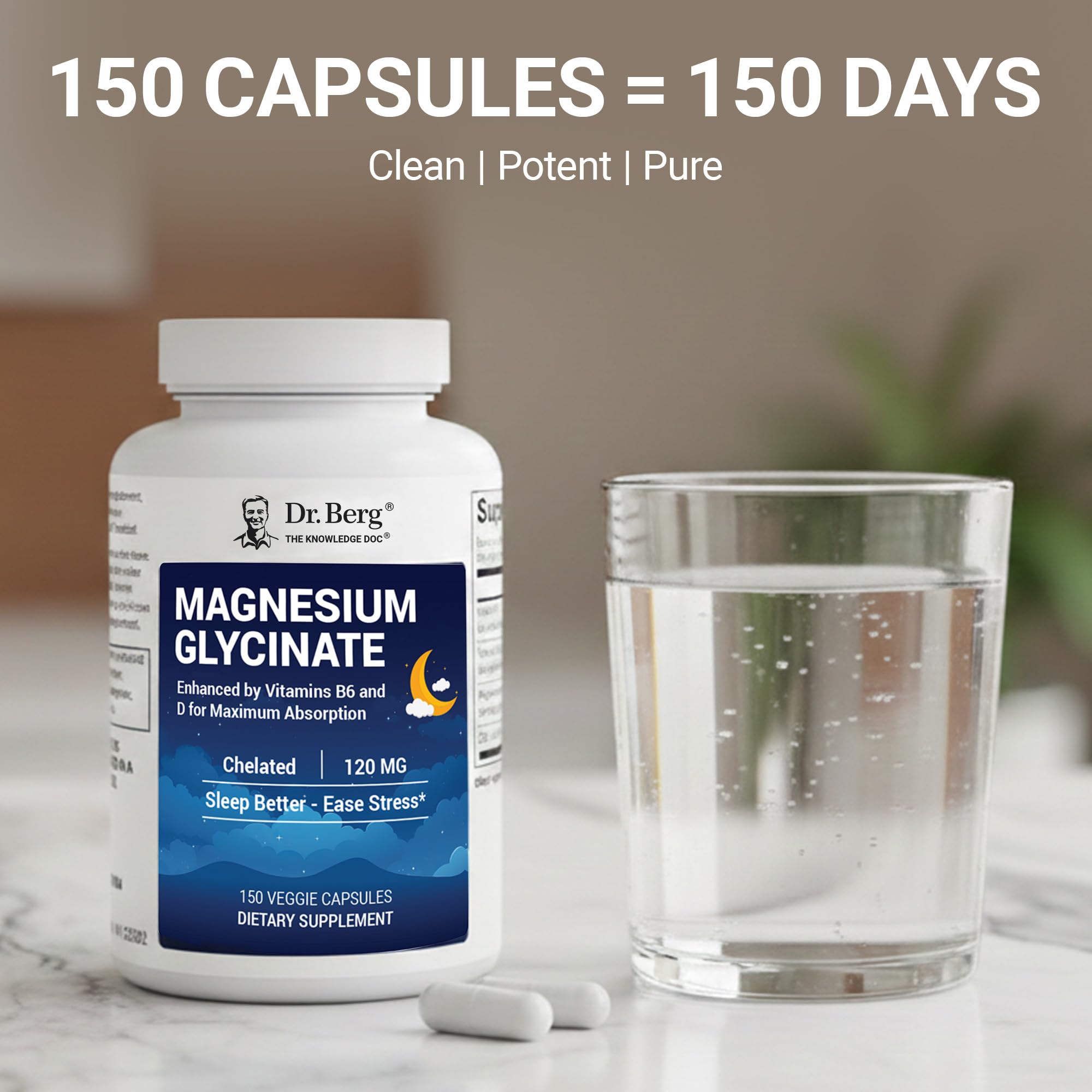 Dr. Berg Nutritionals Magnesium Glycinate 500g with D3 and B6