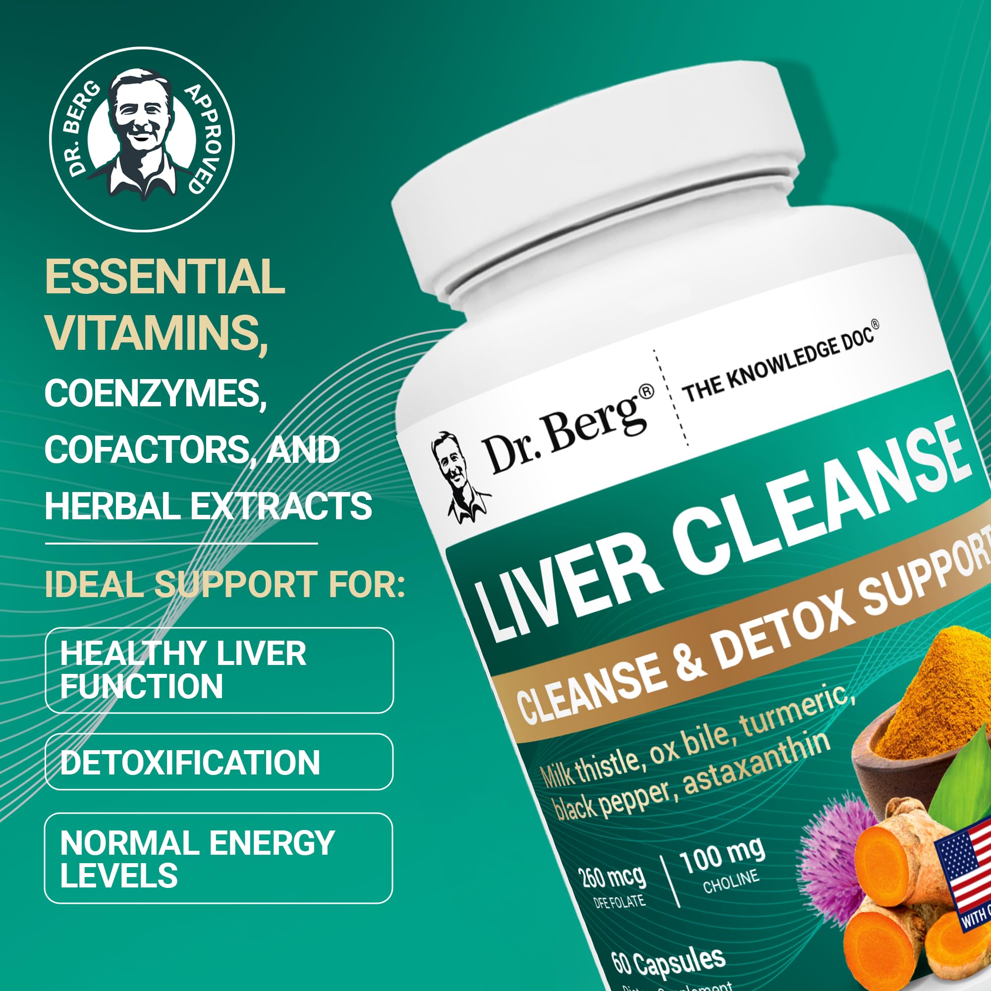 Dr. Berg Nutritionals Milk Thistle Capsules bottle with label