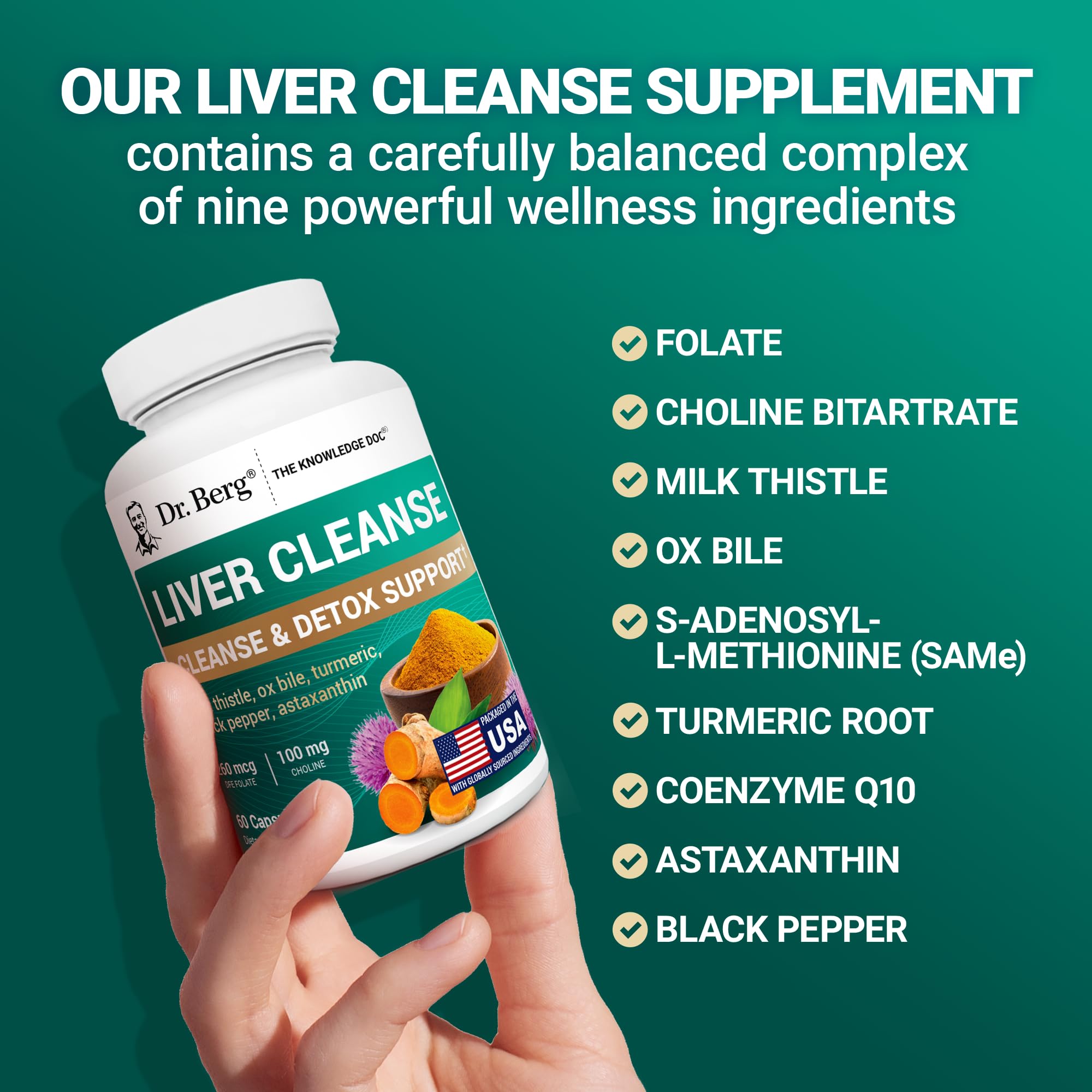 Dr. Berg Nutritionals Milk Thistle Capsules packaging details