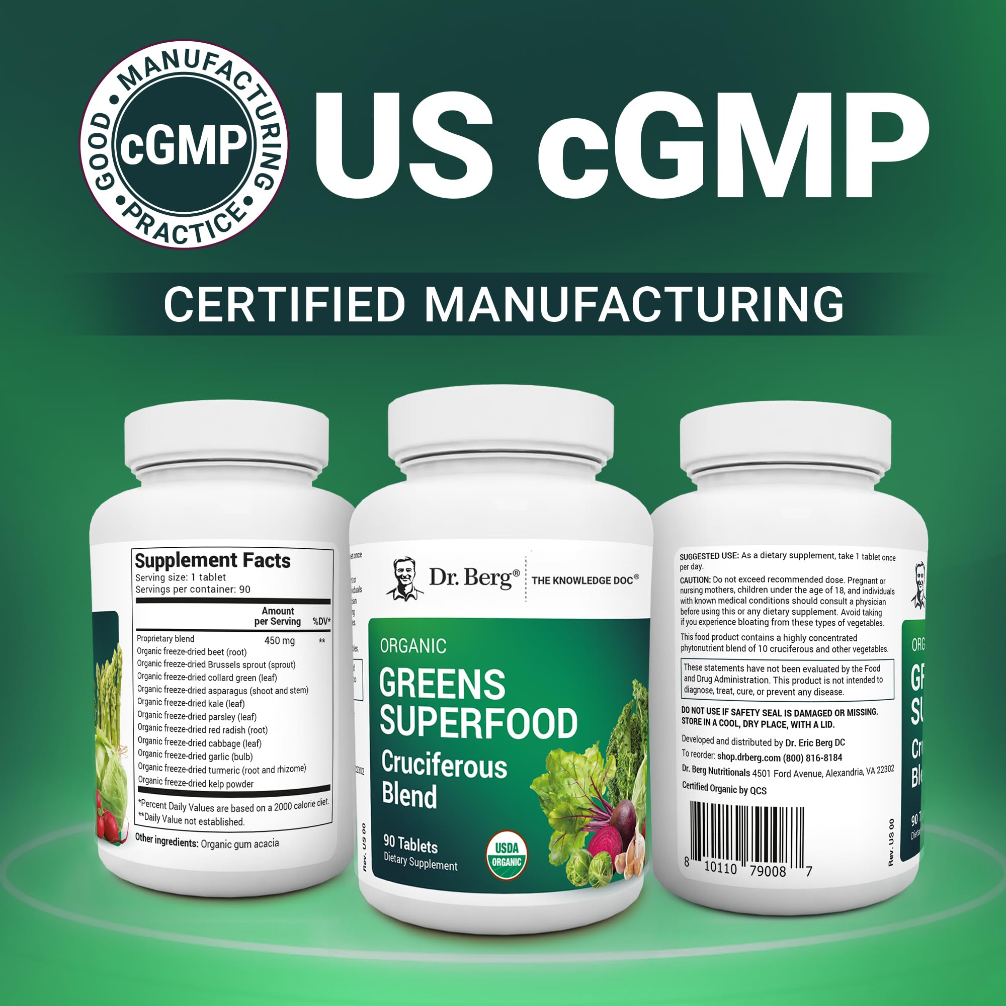 Dr. Berg Nutritionals Organic Vegetable Supplement packaging