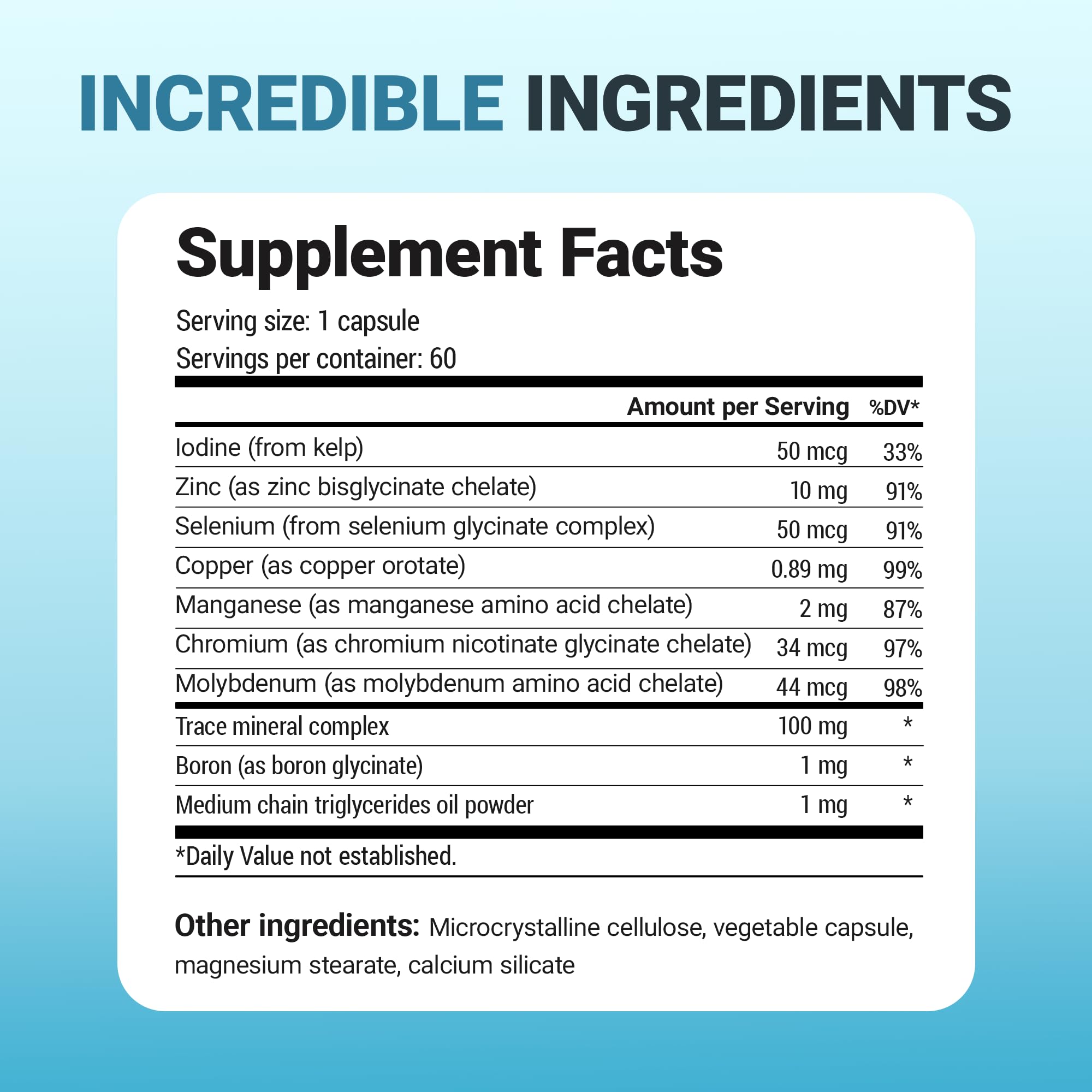 Dr. Berg Nutritionals Trace Minerals 60 Capsules with a measuring spoon
