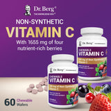 Dr. Berg Nutritionals Vitamin C Chewable Wafers on a wooden table