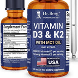 Dr. Berg Nutritionals Vitamin D3 K2 Drops glass bottle front view