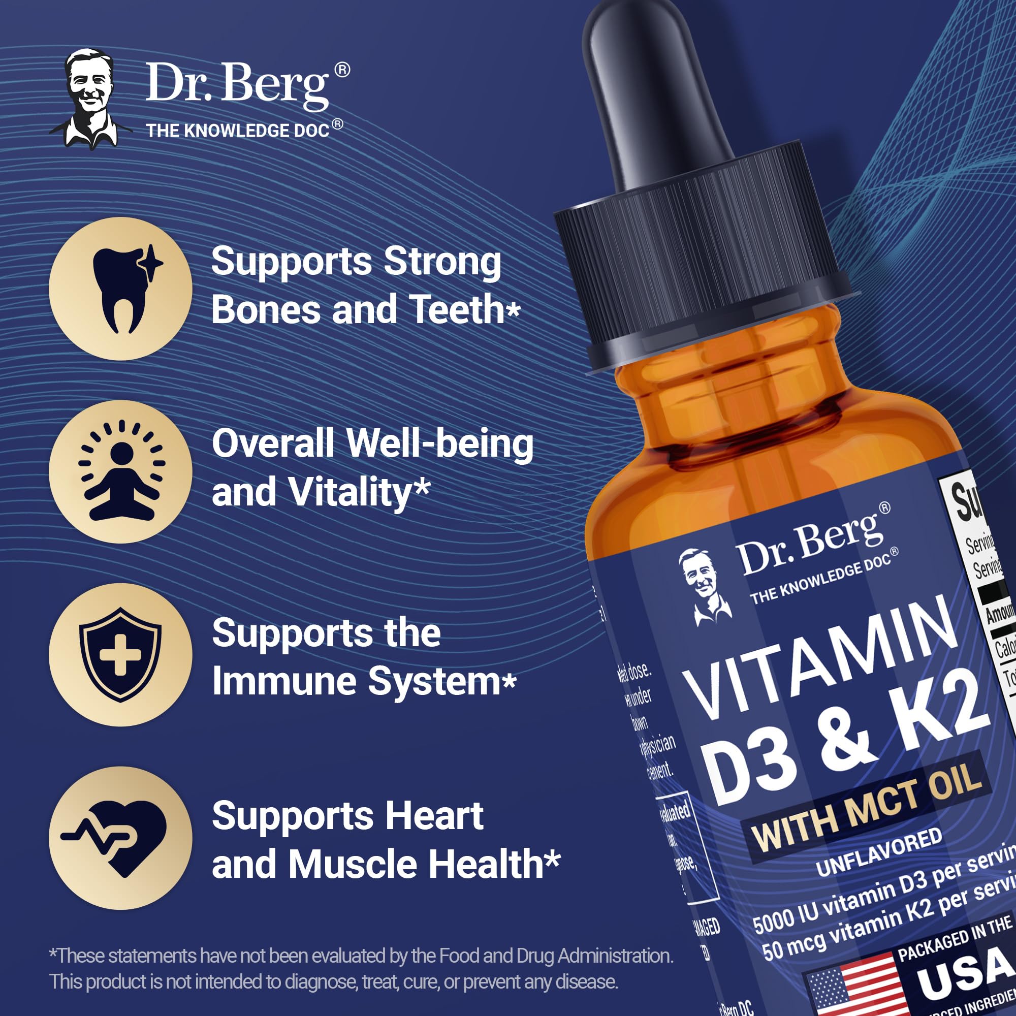 Dr. Berg Nutritionals Vitamin D3 K2 Drops label detail