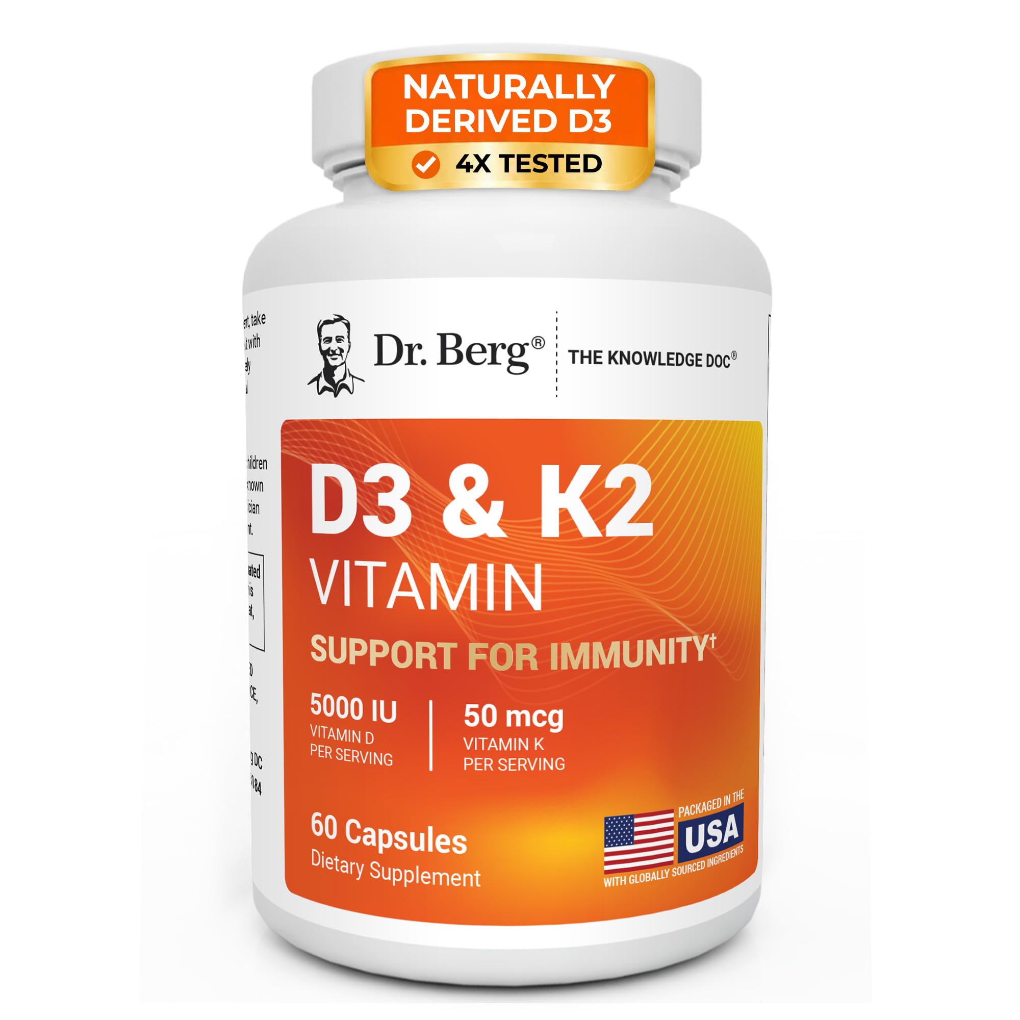 Dr. Berg Nutritionals Vitamin D3 with K2 supplement front view