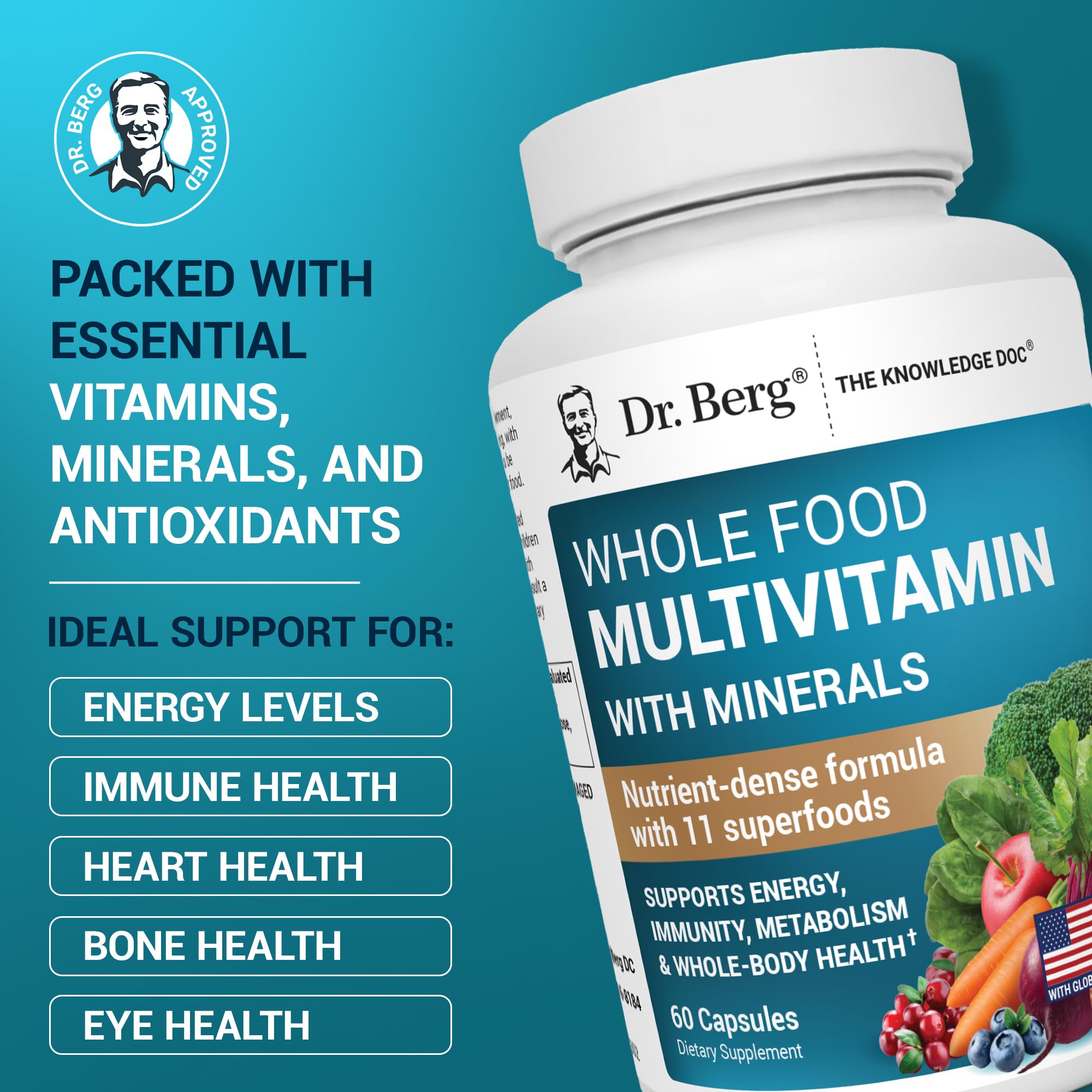 Dr. Berg Nutritionals Whole Food Multivitamin capsule close-up