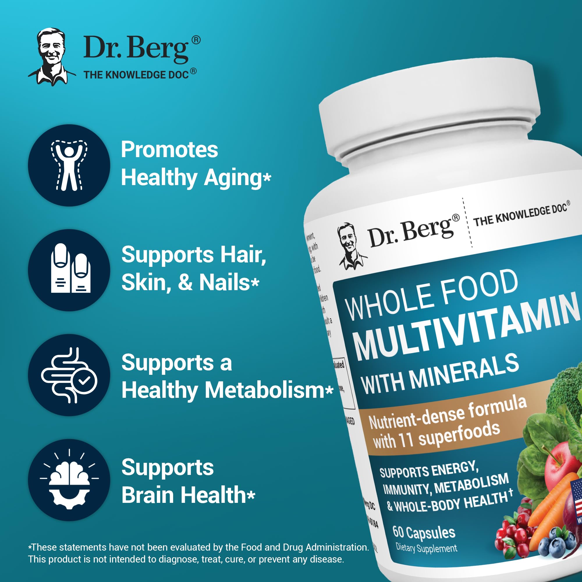 Dr. Berg Nutritionals Whole Food Multivitamin side view