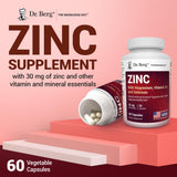 Dr. Berg Nutritionals Zinc Capsules displayed on a wooden table