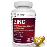 Dr. Berg Nutritionals Zinc Capsules front view with packaging