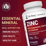 Dr. Berg Nutritionals Zinc Capsules side view showing dosage