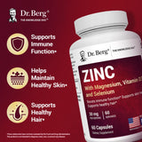 Dr. Berg Nutritionals Zinc Capsules with copper ingredients close-up